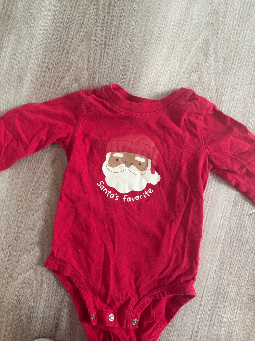 Carter's Red Santa Graphic Long-Sleeve One-Piece